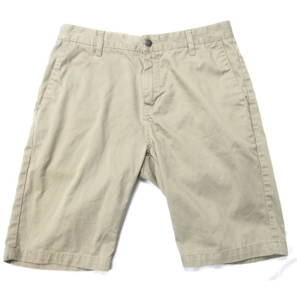 Volcom Men Corpo Class Chino Shorts Size 31 Beige Khaki Flat Front Skate (MP539)